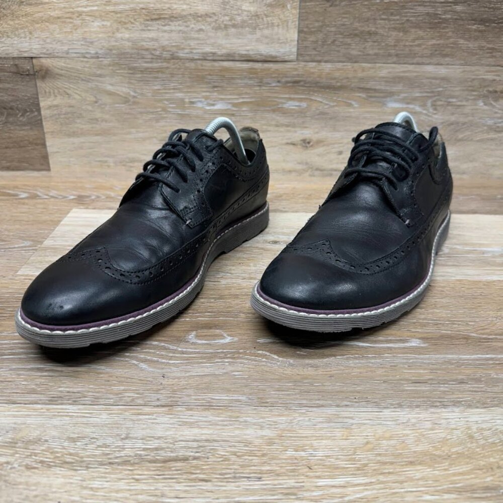 Clarks Black Leather Wingtop Lace Up Shoes Men's Size 9.5